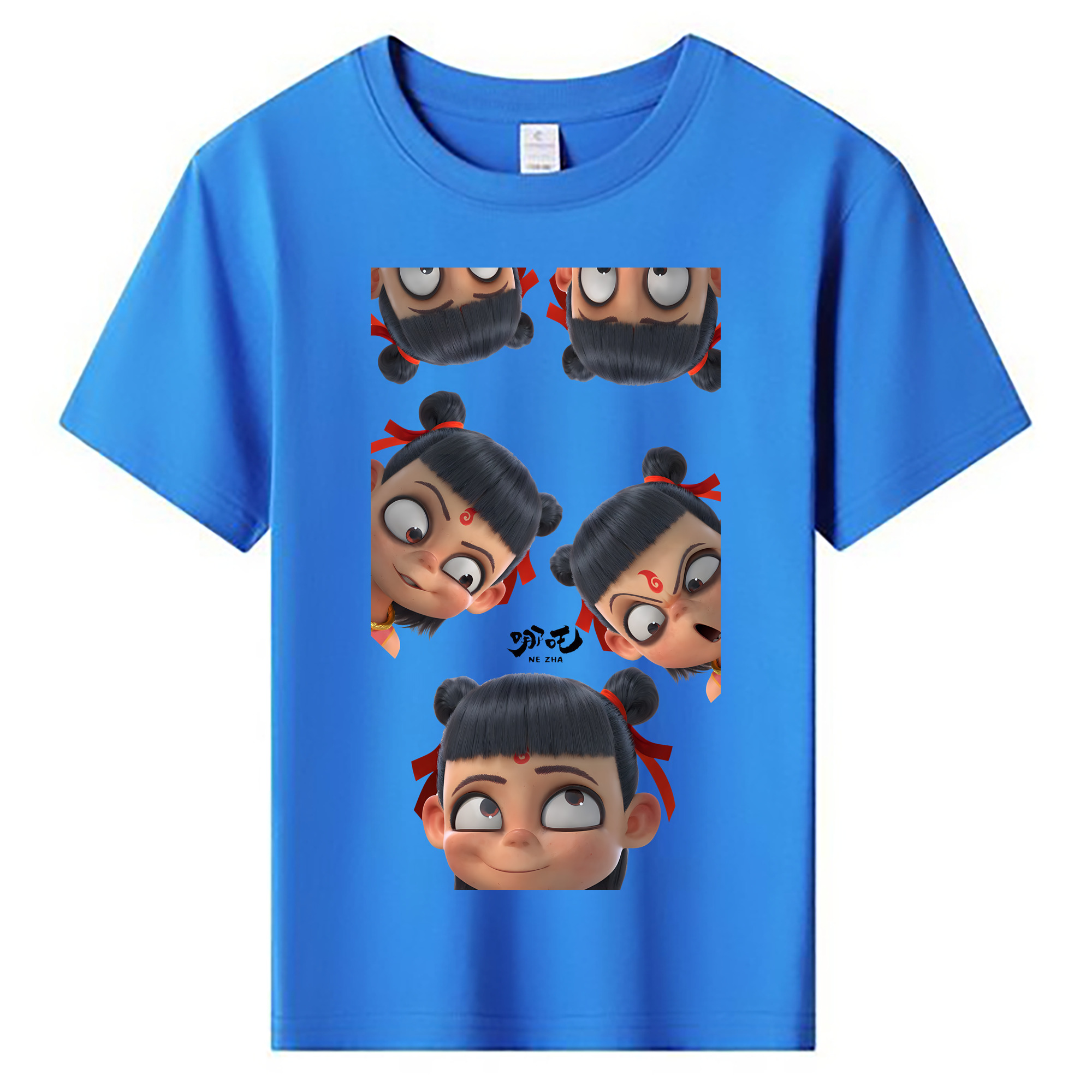 （画像用） Ne Zha 2 ナタ 魔童の大暴れ 綿100％キッズTシャツ（フロントプリント）